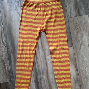 Hanna Andersson Orange and Yellow Striped Cotton Leggings 150 (us 12 girls)